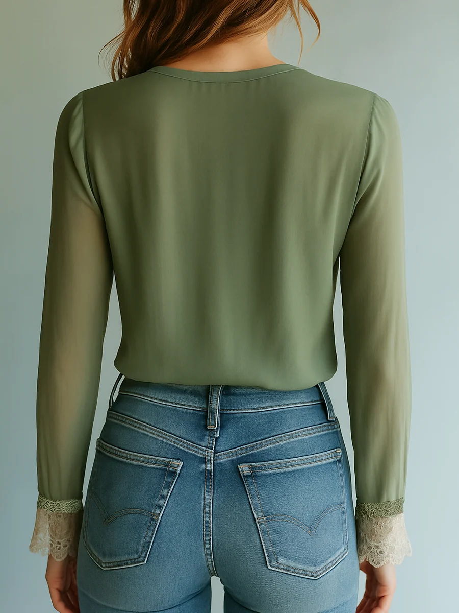Rocío · Blusa floral bohemia con encaje para Mujer - Imagen 3