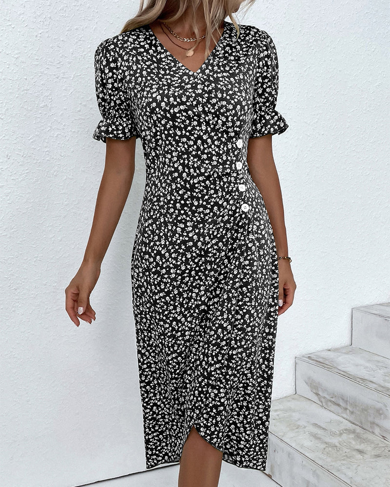 Jeanne™ | Vestido con estampado floral de manga corta - Imagen 3