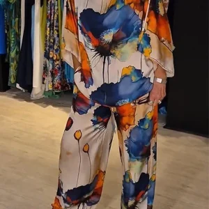 Silvia™ Conjunto de dos piezas con estampado elegante