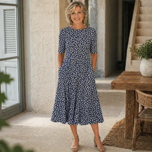 Sarah | Vestido Midi Floral Sin Esfuerzo para Mujer