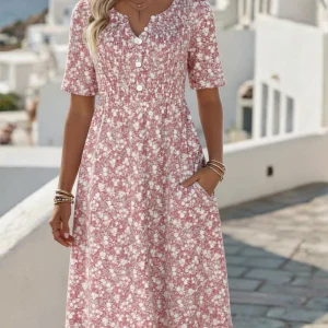 Carmen | Vestido midi floral suelto y ligero para Mujer