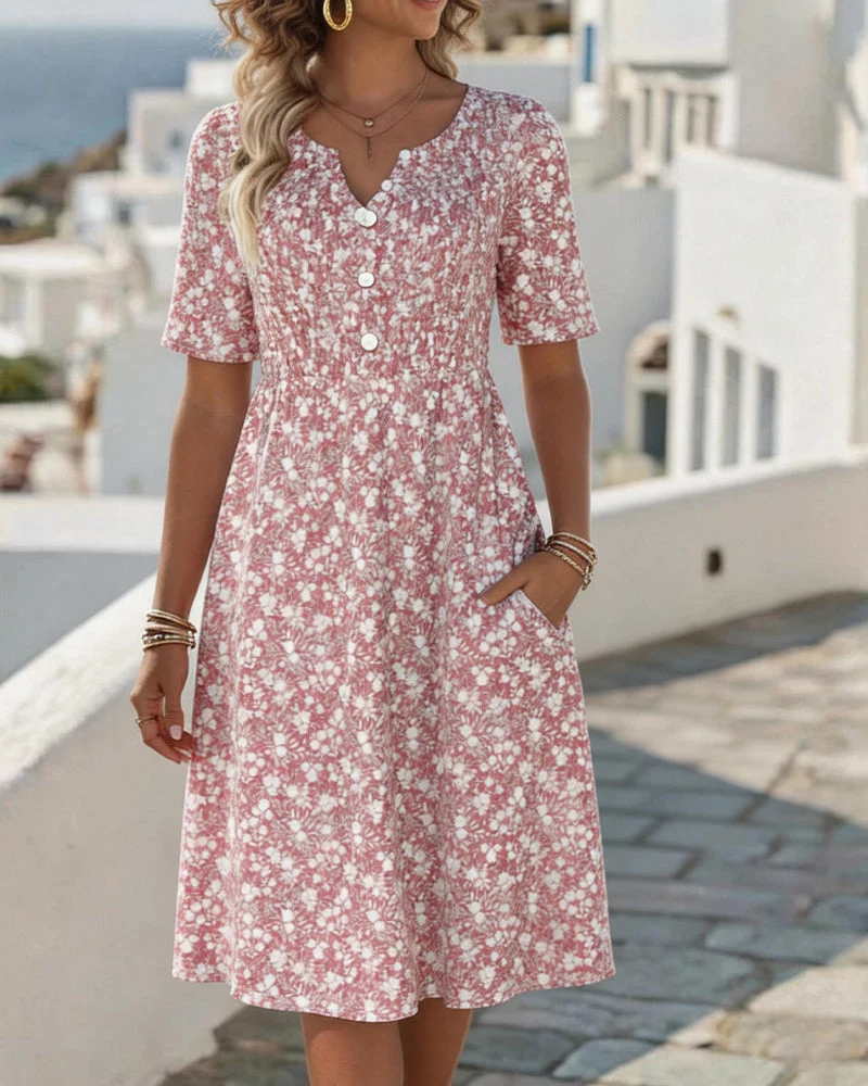 Carmen | Vestido midi floral suelto y ligero para Mujer - Imagen 2