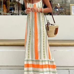 Zonia - Vestido holgado informal con tirantes y estampado de Nuevos Bohemios para mujer