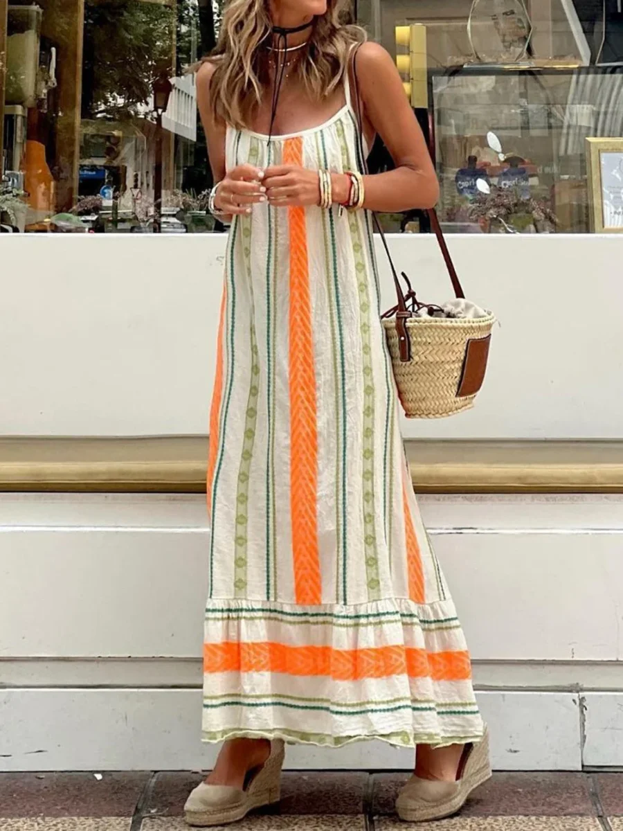 Zonia - Vestido holgado informal con tirantes y estampado de Nuevos Bohemios para mujer - Imagen 2