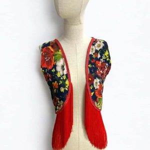 Chaleco floral rojo