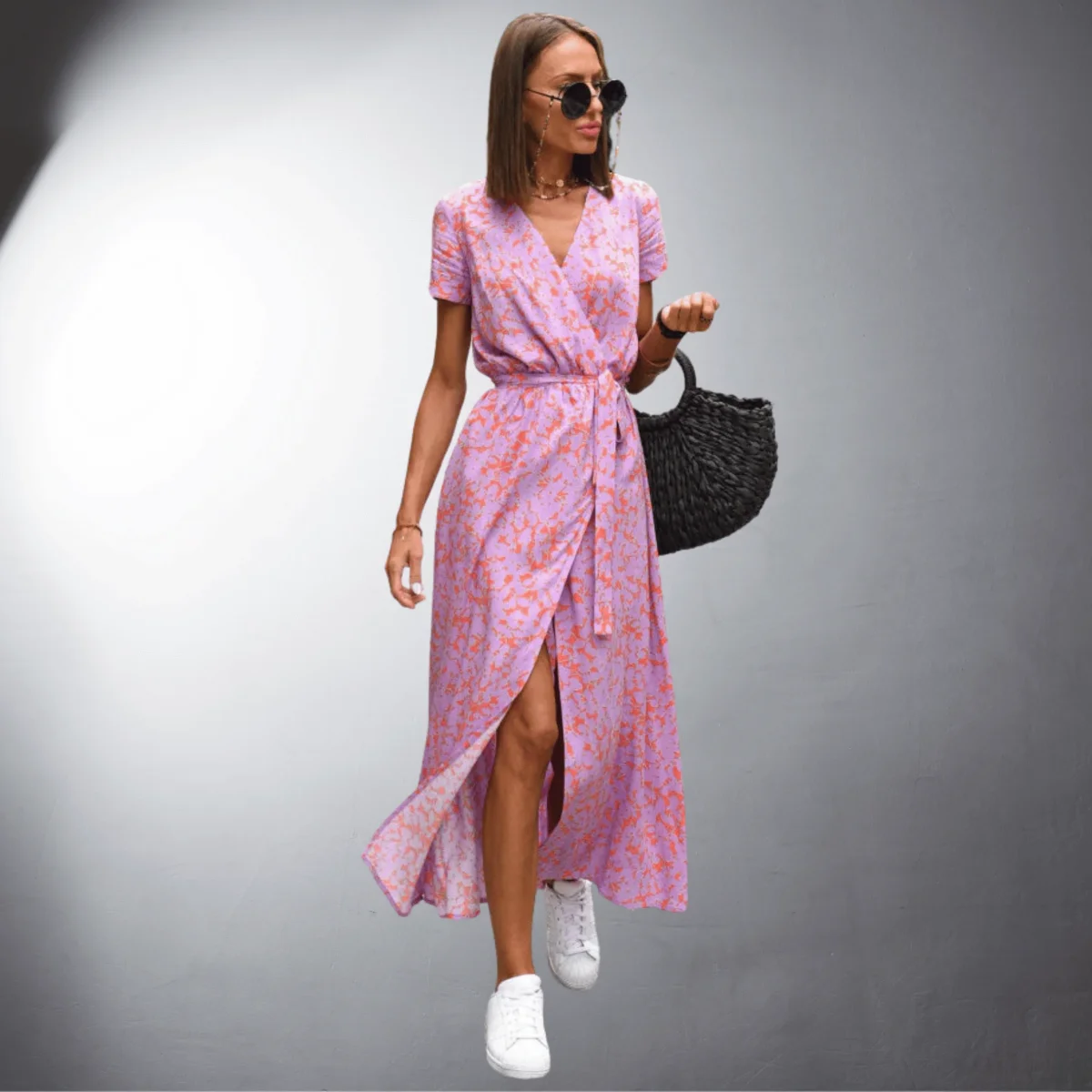 Ketty | Vestido cruzado de material de primera calidad hecho a mano - Imagen 2