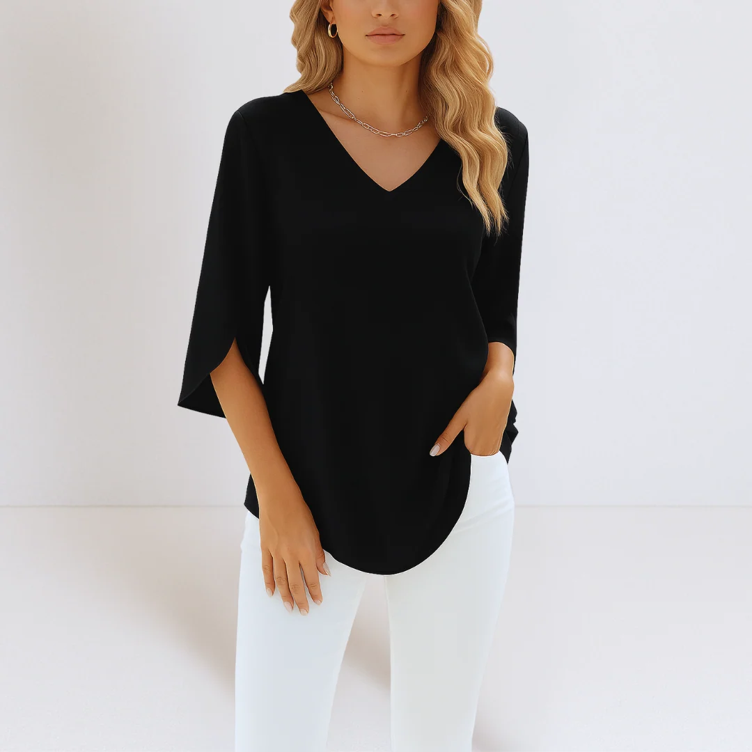 Sophie™ | Elegante blusa con escote en pico y mangas abiertas - Imagen 5