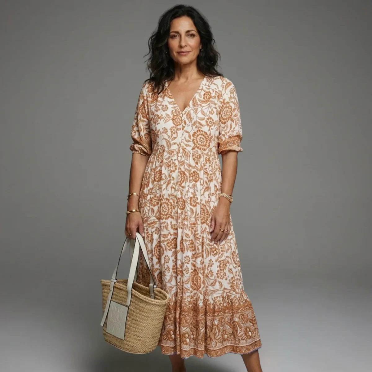Nora - Vestido veraniego mujer estampado floral con escote V para Mujer - Imagen 5