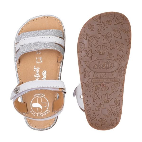 Sandalia de piel BAREFOOT en piel con velcro - Imagen 8