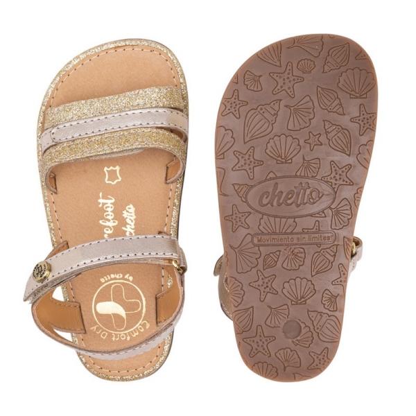Sandalia de piel BAREFOOT en piel con velcro - Imagen 6