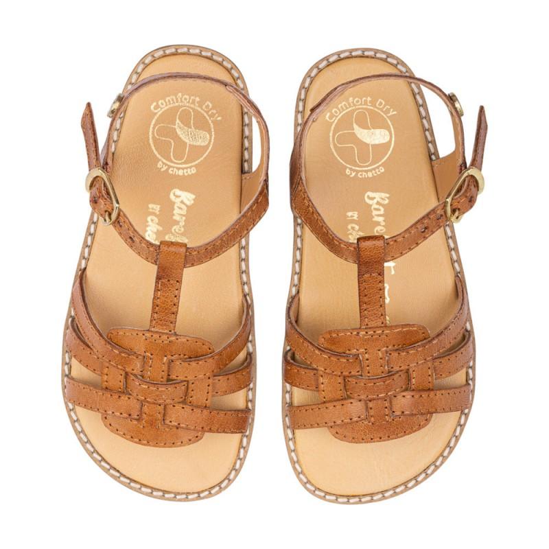 Sandalia de piel BAREFOOT en piel con diseño trenzado y hebilla - Imagen 6