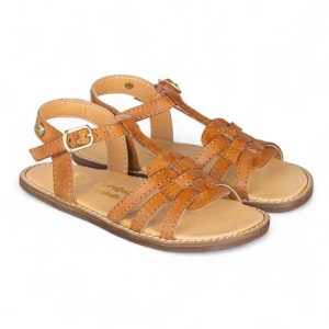 Sandalia de piel BAREFOOT en piel con diseño trenzado y hebilla