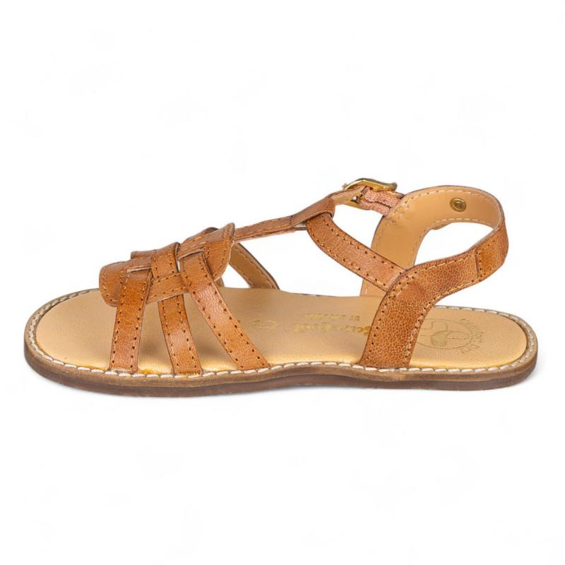 Sandalia de piel BAREFOOT en piel con diseño trenzado y hebilla - Imagen 3