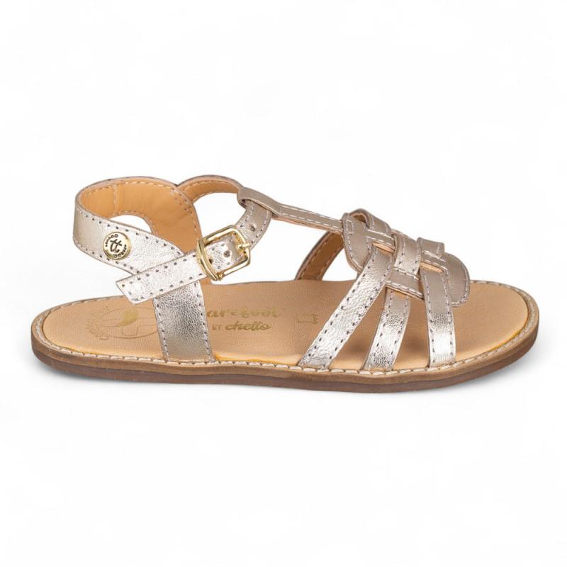 Sandalia de piel BAREFOOT en piel con diseño trenzado y hebilla - Imagen 9