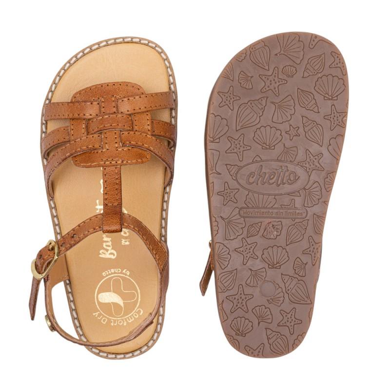 Sandalia de piel BAREFOOT en piel con diseño trenzado y hebilla - Imagen 7
