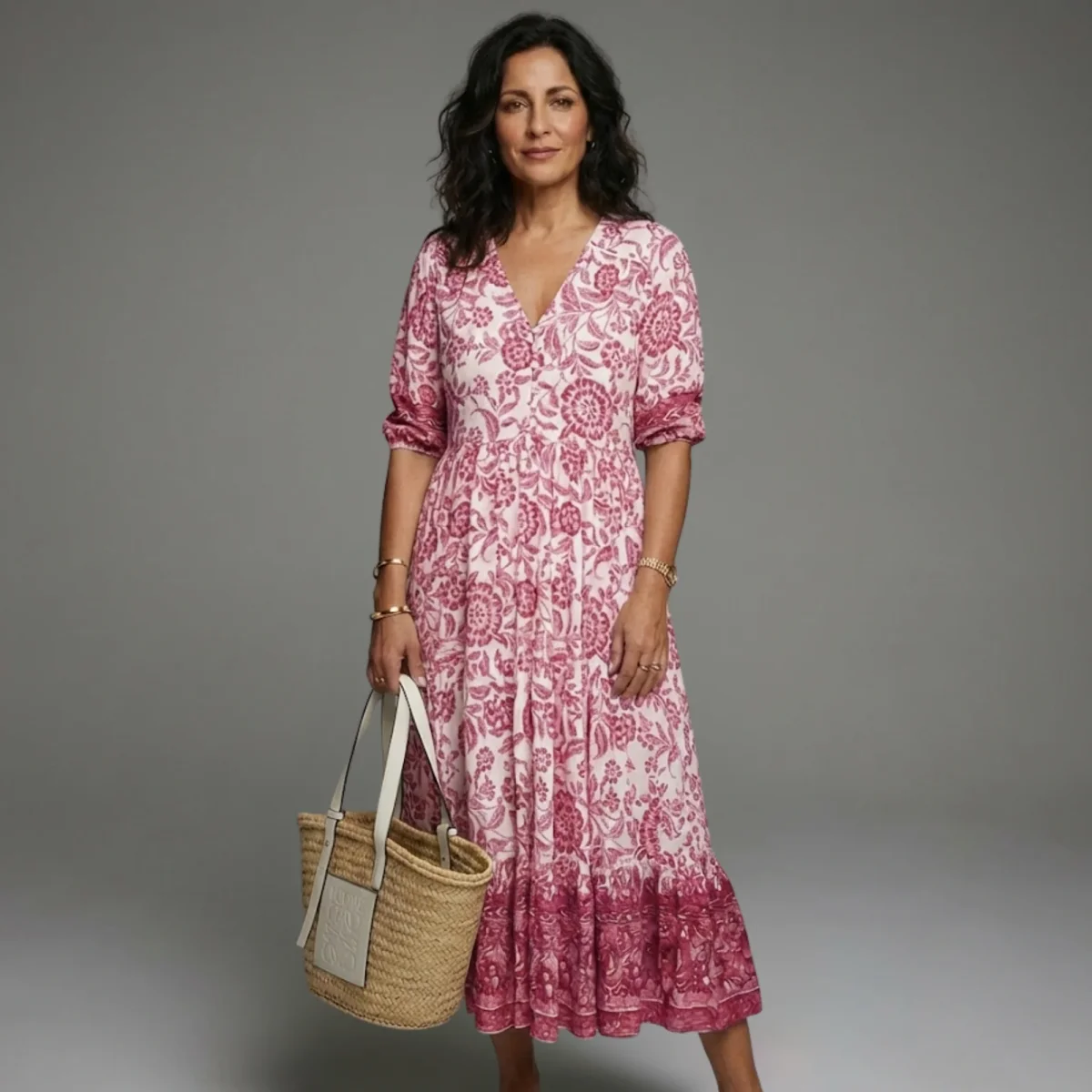 Nora - Vestido veraniego mujer estampado floral con escote V para Mujer - Imagen 3