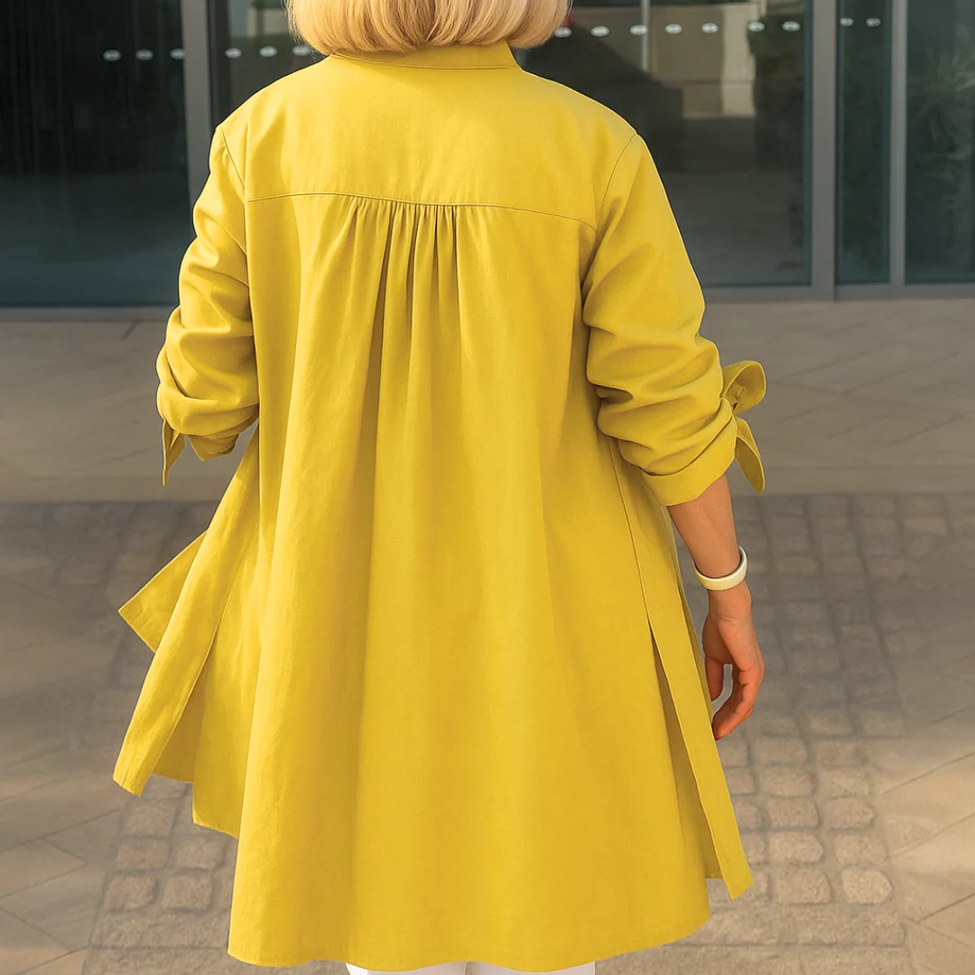 Louise™ | Blusa camisera lisa con lazo en las mangas - Imagen 3
