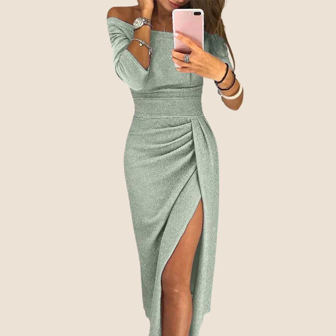 Isabeau | Elegante vestido maxi con cuello halter y ajuste fluido - Imagen 2