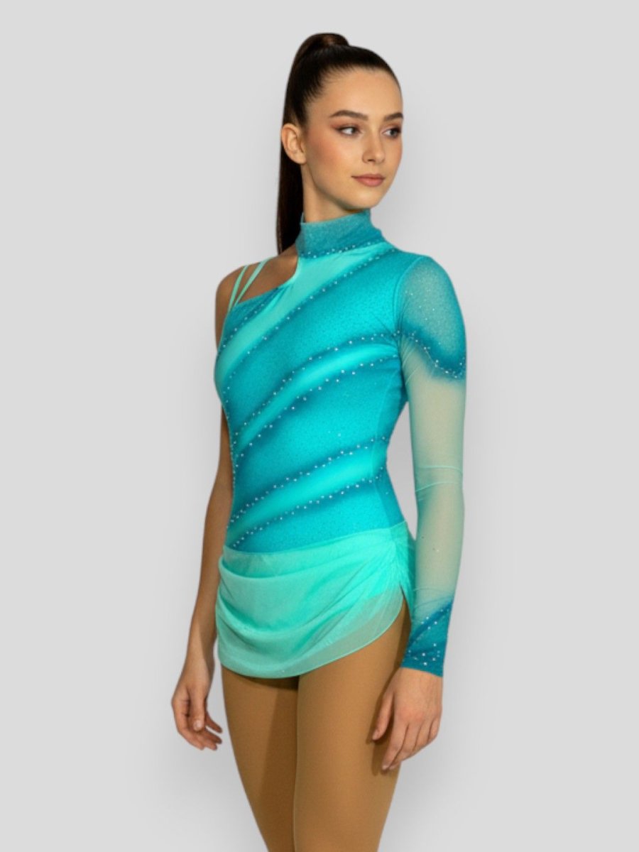 Maillot Verde Agua combinado Microtul Fantasía - Imagen 3