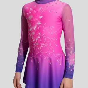 Maillot rosa fluor y morado flores digitales