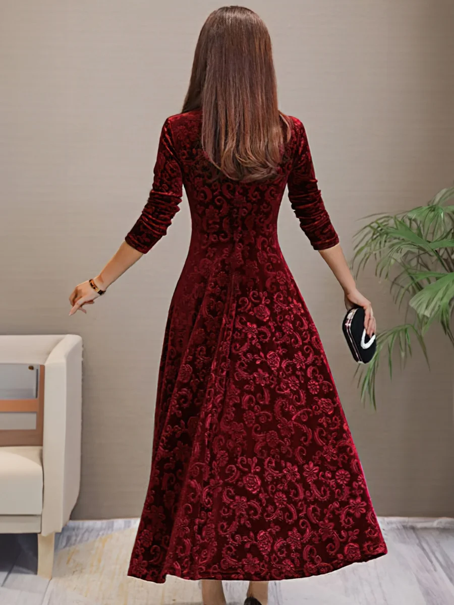 Denise | Elegante vestido de fiesta de terciopelo con escote en V - Imagen 7