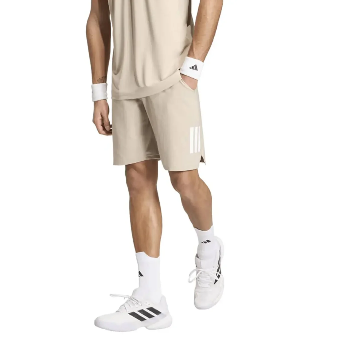 Pantalon Corto Adidas Club 3STR Kaki 2026 - Imagen 6