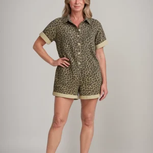 Nonette™ | Vestido camisero con estampado de leopardo
