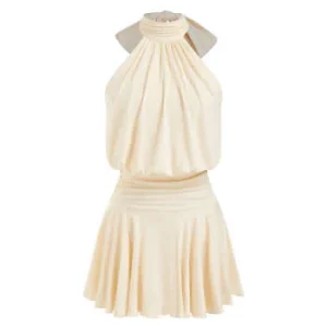Griselda - Minivestido sin mangas con cuello alto y bufanda para Mujer