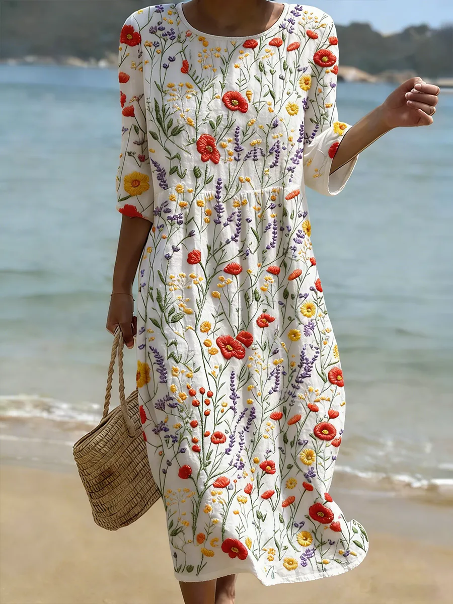Raquel | Vestido Vintage Bordado para Mujer - Imagen 8