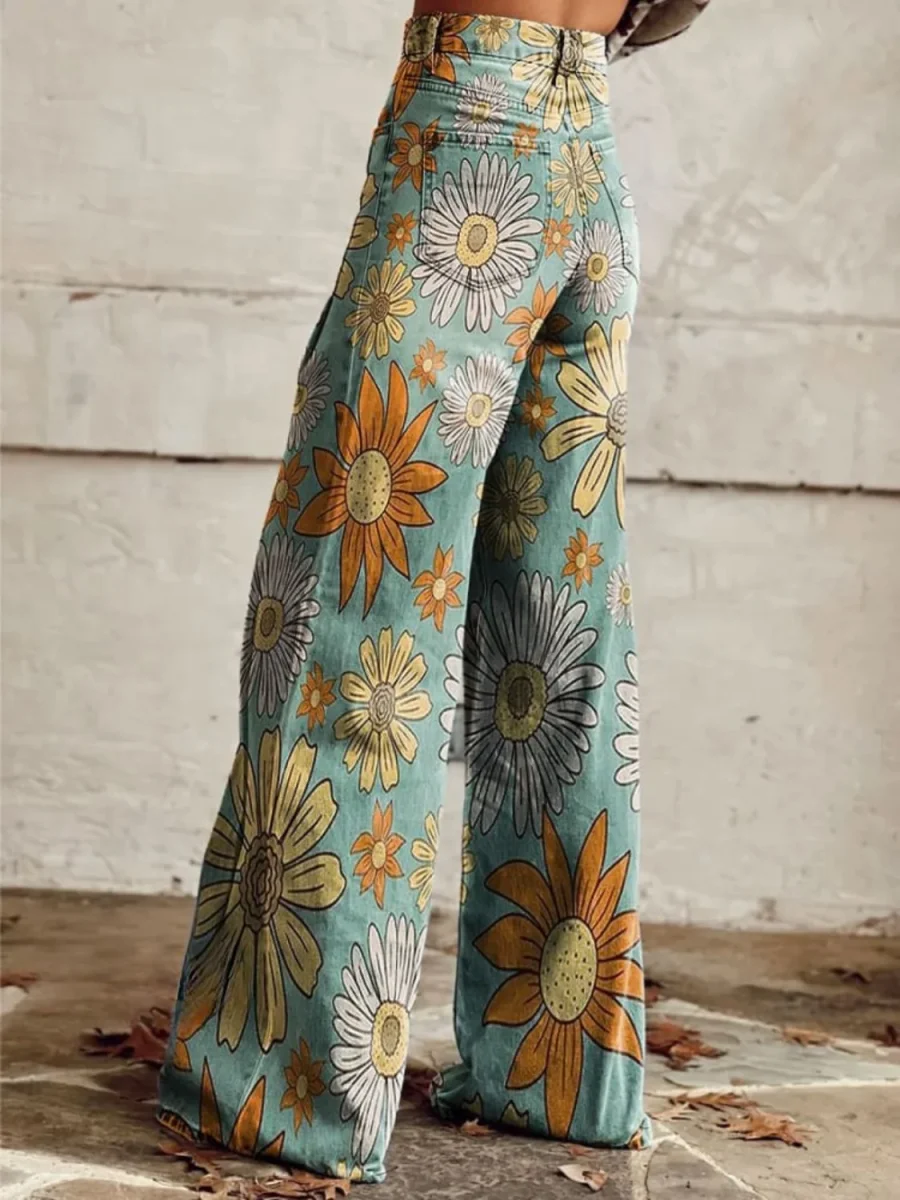Olivia | Pantalones flores retro - Imagen 3