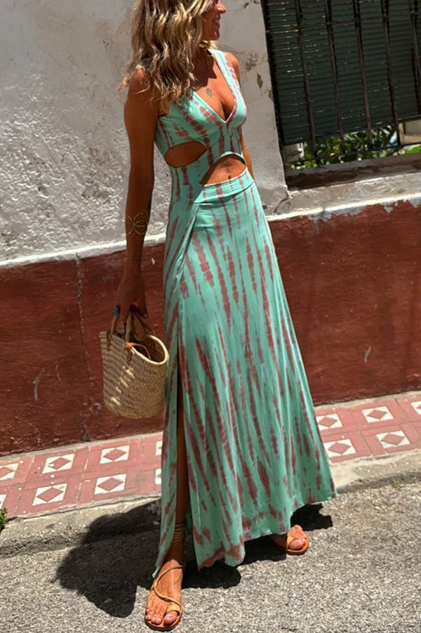 Bianca - Vestido de algodón con escote pronunciado y aberturas - Imagen 7