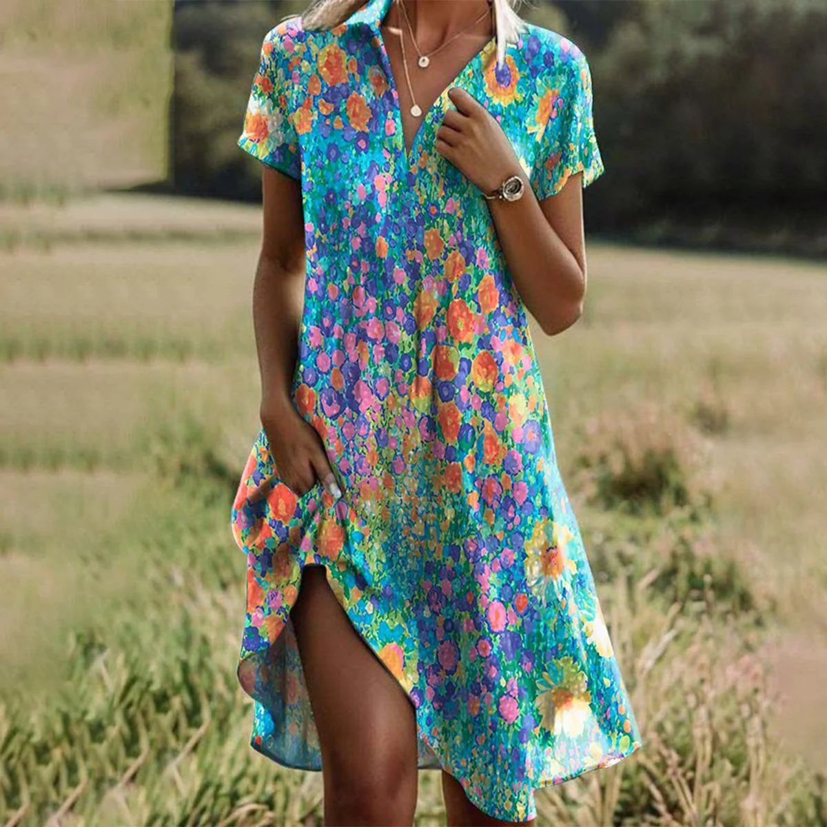 Els | Vestido Midi Fluido para Mujer - Imagen 2