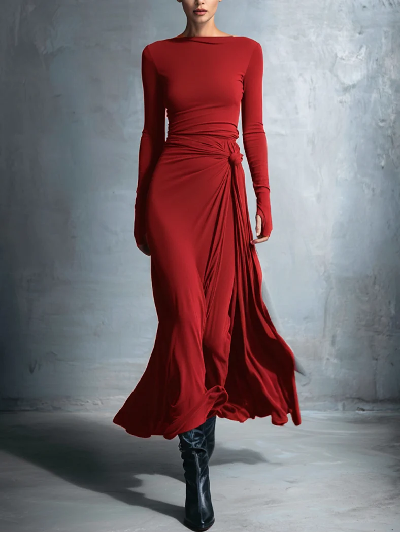 Naiara ❘ Vestido maxi con nudo lateral para Mujer - Imagen 3