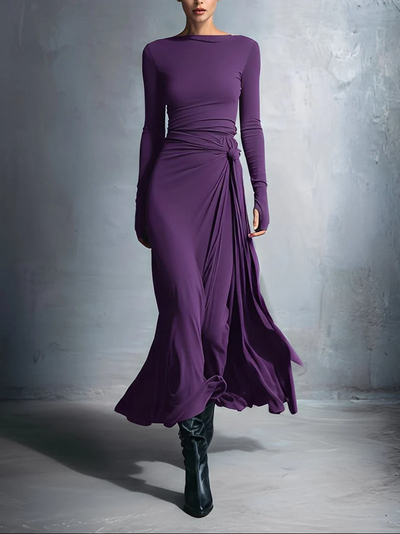 Naiara ❘ Vestido maxi con nudo lateral para Mujer - Imagen 4