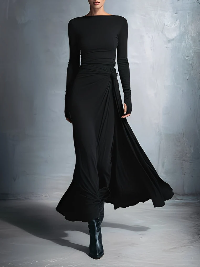 Naiara ❘ Vestido maxi con nudo lateral para Mujer - Imagen 5