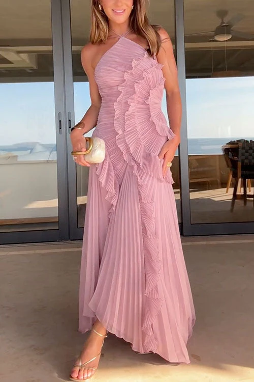 Rosé - Vestido Largo Plisado para Mujer - Imagen 2
