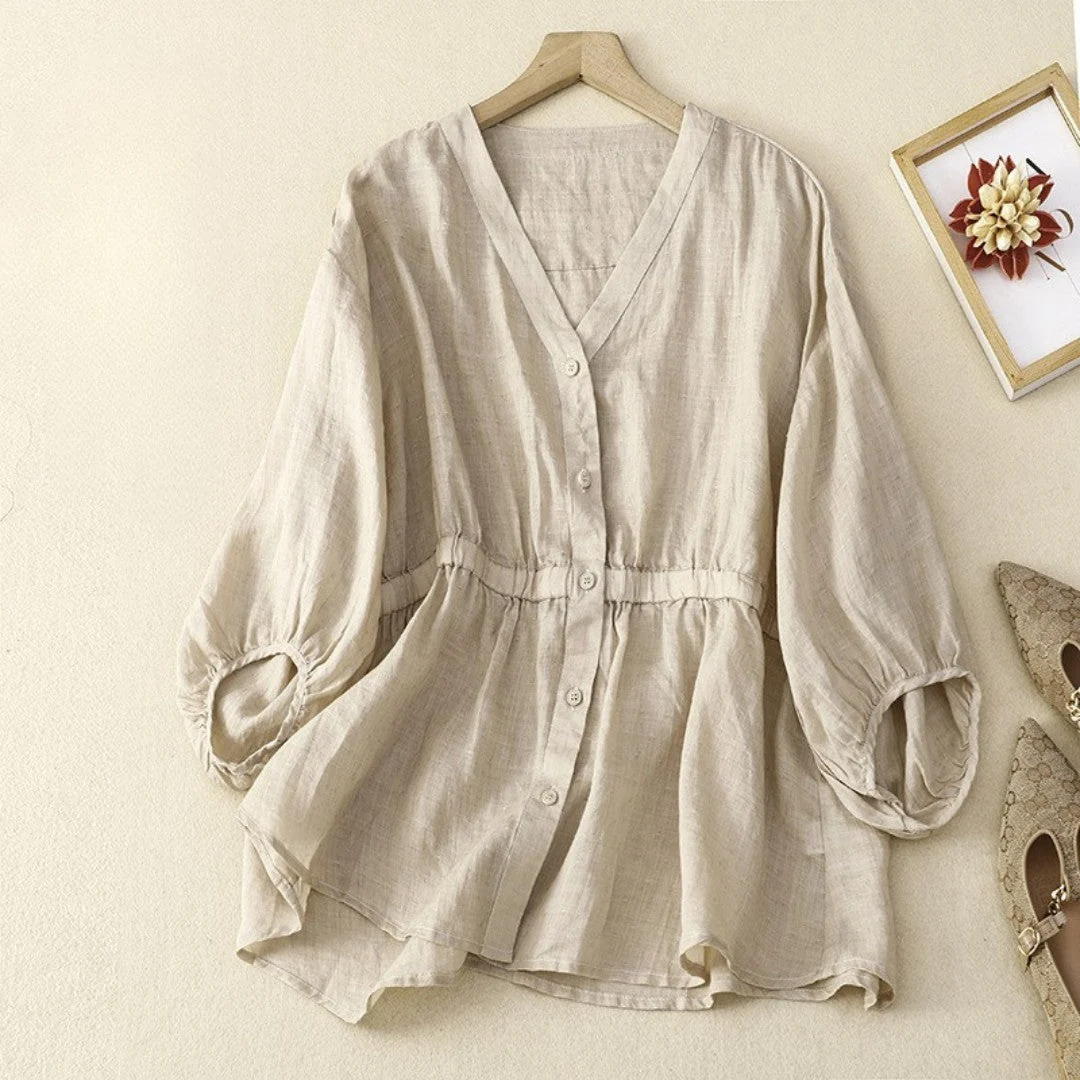 Laurienne™ | Blusa ajustada con botones - Imagen 4