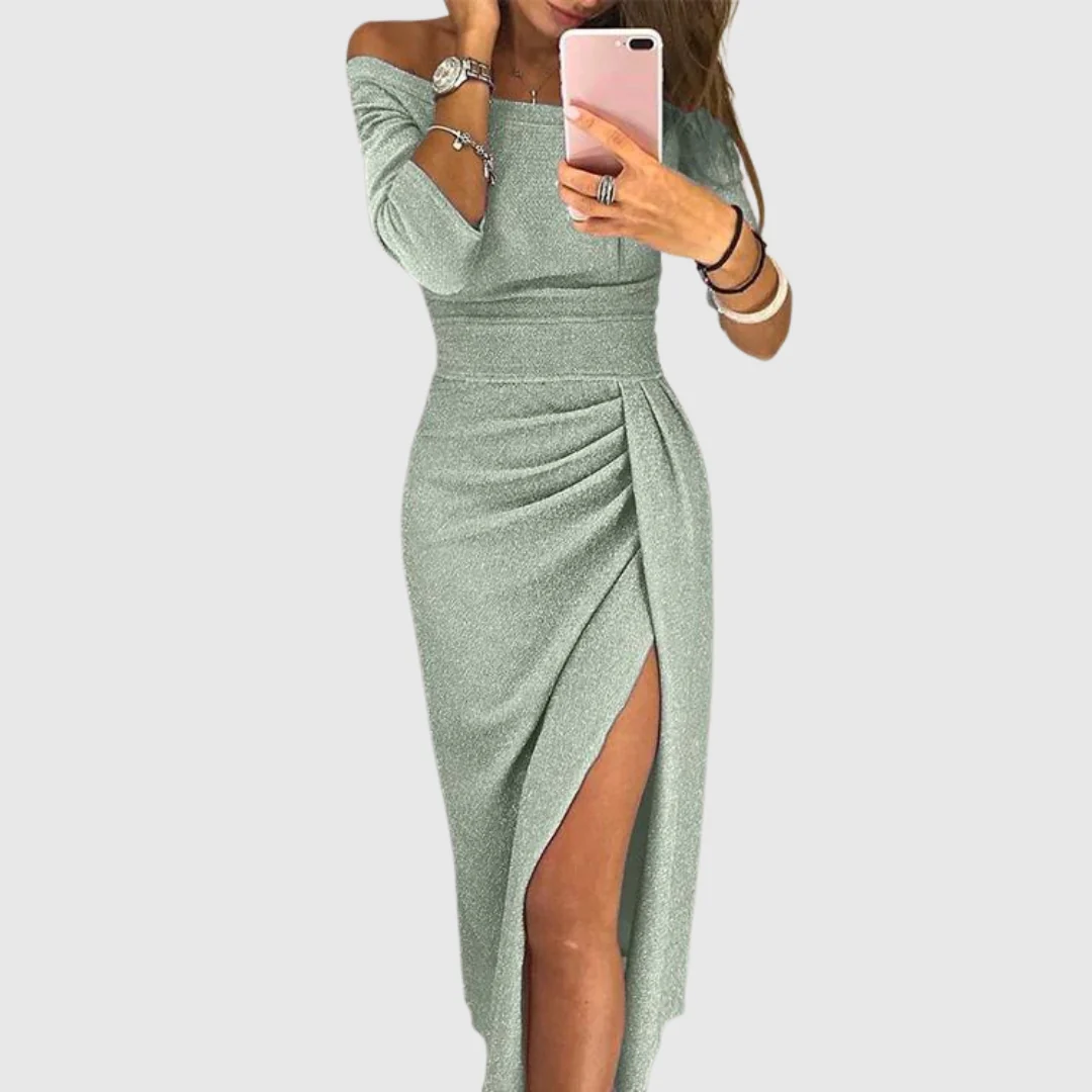 Isabeau | Elegante vestido maxi con cuello halter y ajuste fluido - Imagen 4