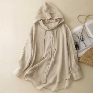 Laurienne™ | Blusa con capucha y botones