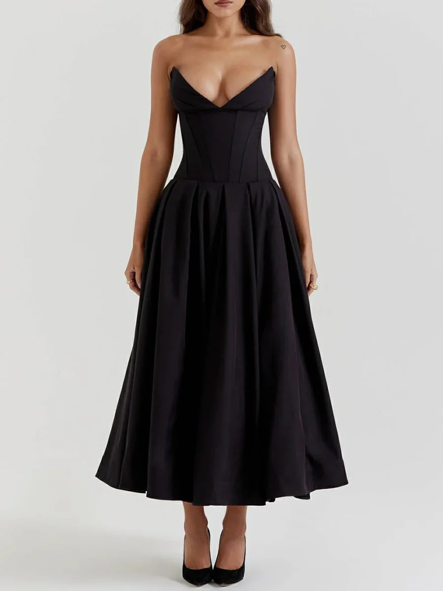 Vestido Persefone™ Elegancia en Negro - Imagen 2
