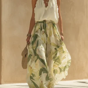 Lysandra | Conjunto Fluido Elegante con Estampado Floral para Mujer