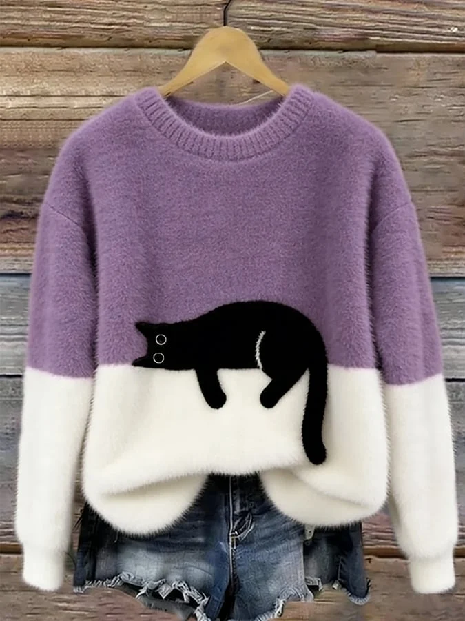 Luna | Suéter Femenina con Gráfico de Gato - Imagen 2