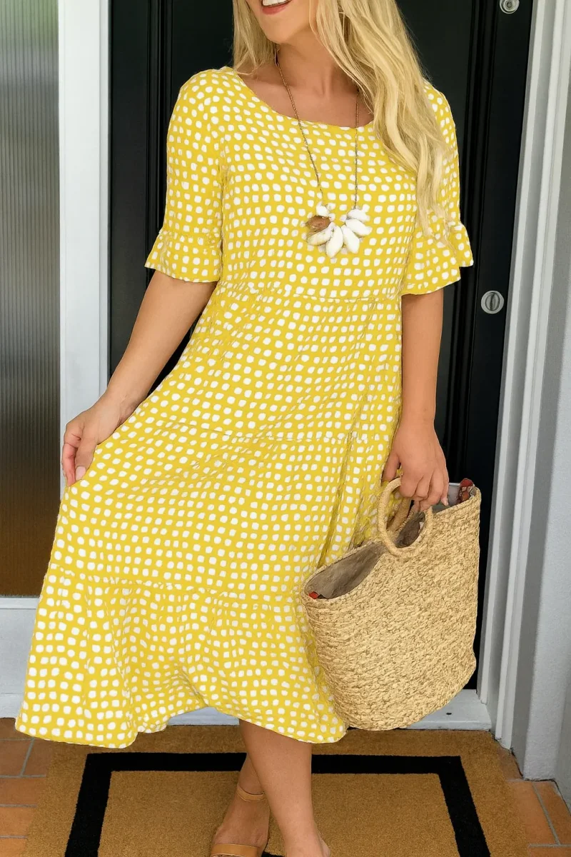 Zerelle | Vestido Midi de Manga Corta para Mujer - Imagen 6