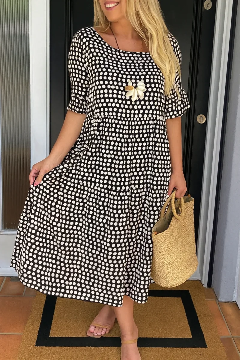 Zerelle | Vestido Midi de Manga Corta para Mujer - Imagen 5