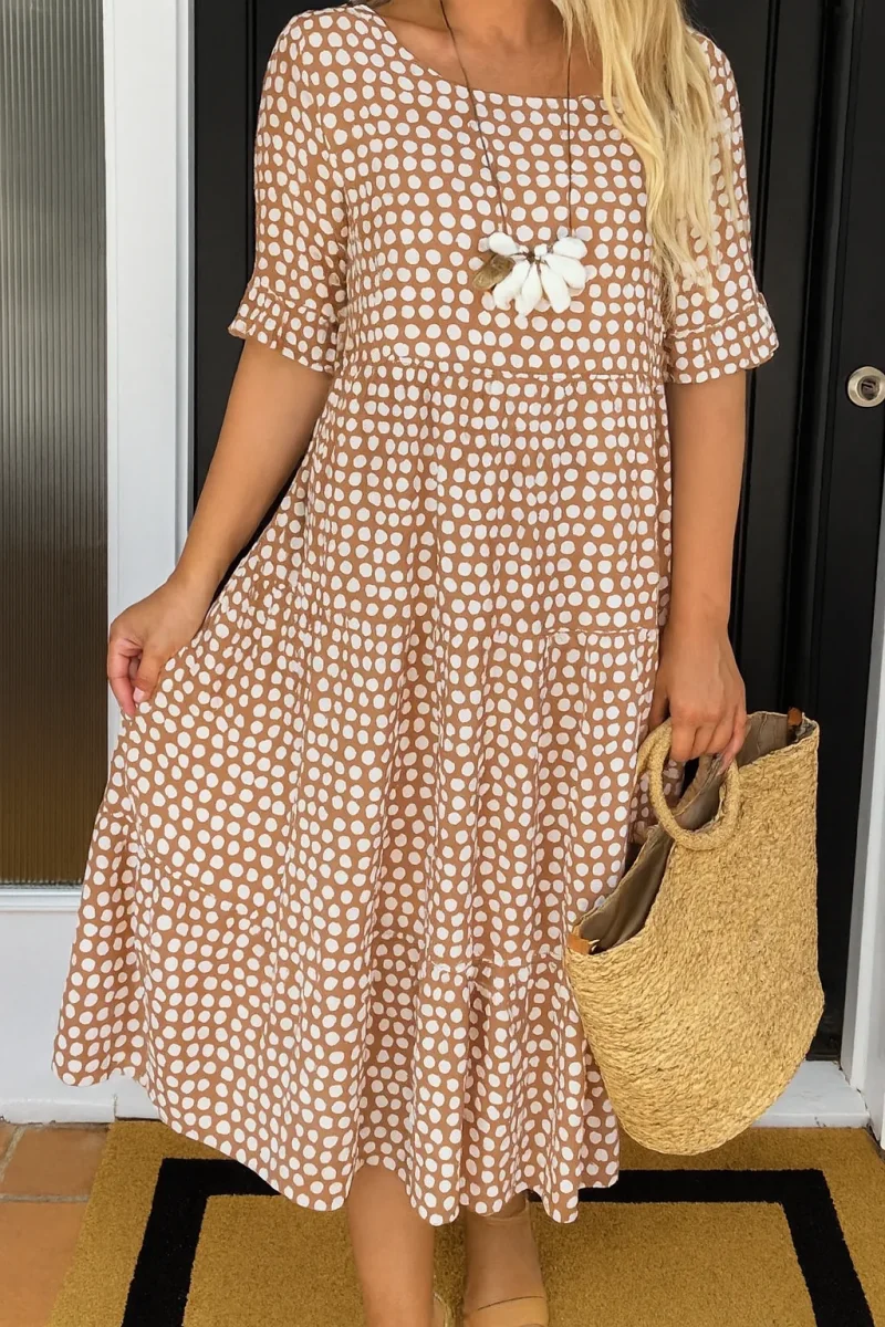 Zerelle | Vestido Midi de Manga Corta para Mujer - Imagen 3