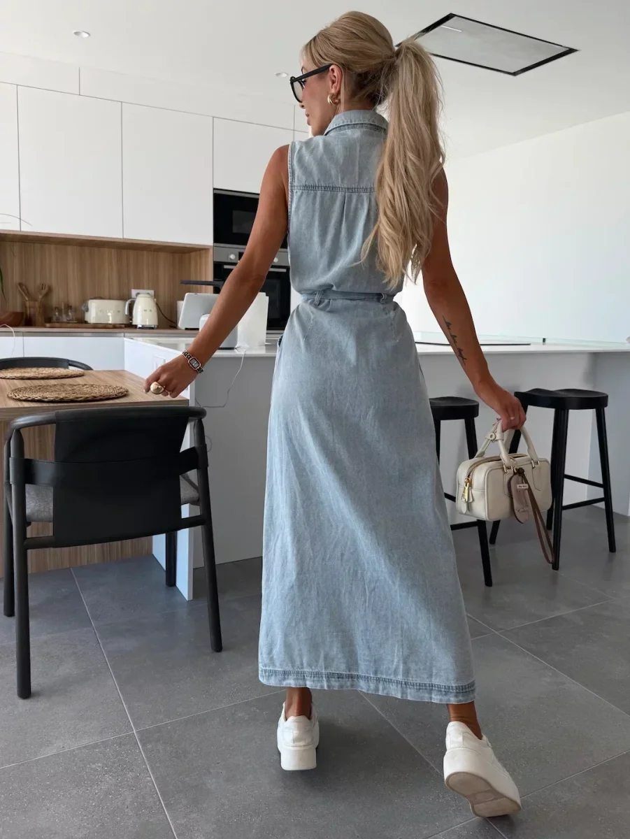 Isabelle | Maxi Vestido de Denim para Mujer - Imagen 4