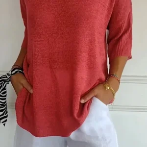 Anna - Top de malla con cuello en V