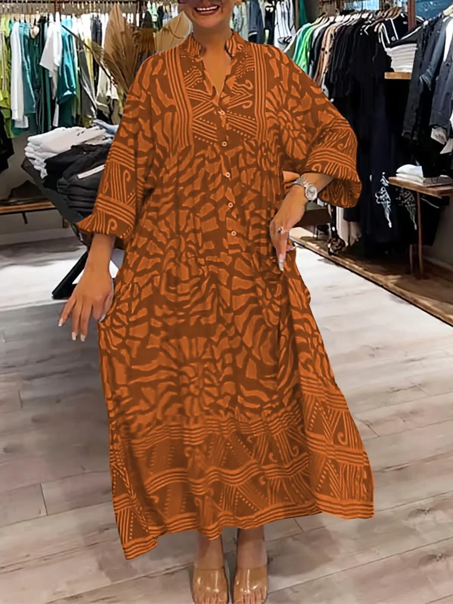 Mira | Vestido estampado con cuello en V (Casi agotado) - Imagen 7
