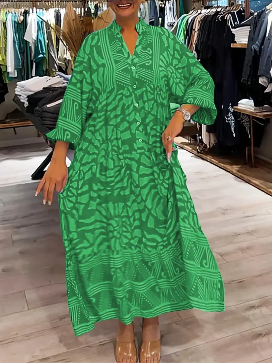 Mira | Vestido estampado con cuello en V (Casi agotado) - Imagen 8