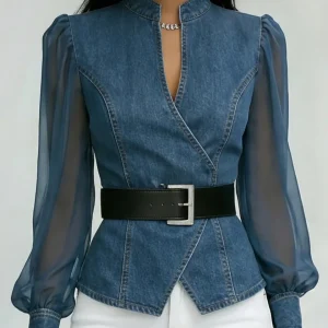 Alessia | Top de denim con mangas para Mujer